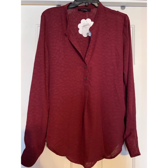 Maroon long sleeve button up blouse - Picture 1 of 1